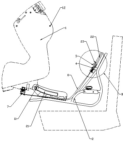 Turnover mechanism of child car safety seat body