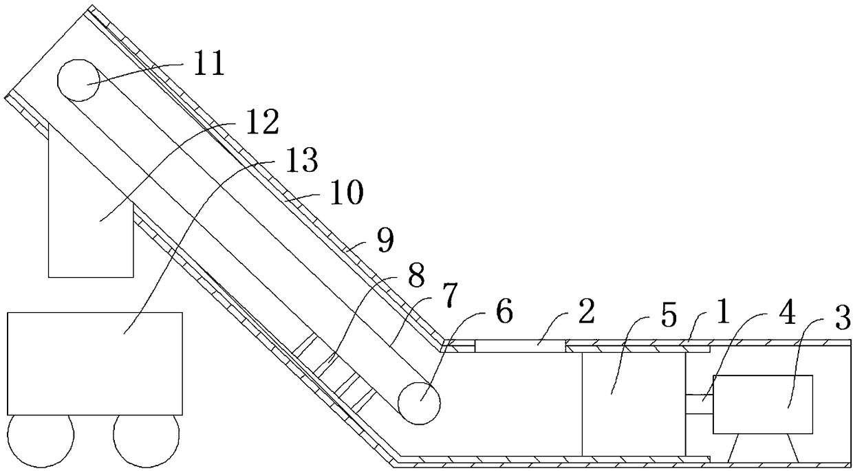 Scraper blade type slag discharging device