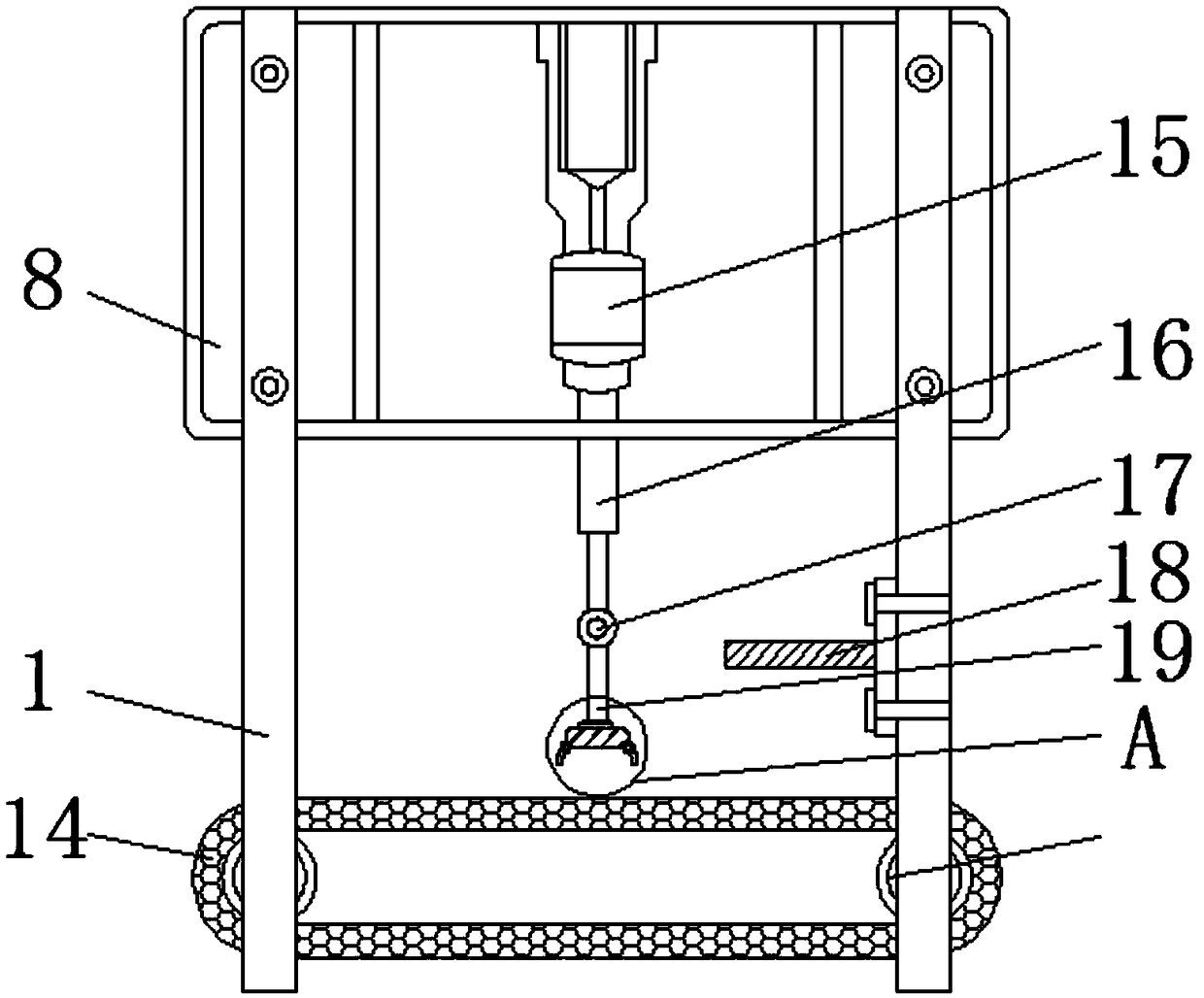 Integrated device for automatically stirring, mixing and packaging medical liquid medicine