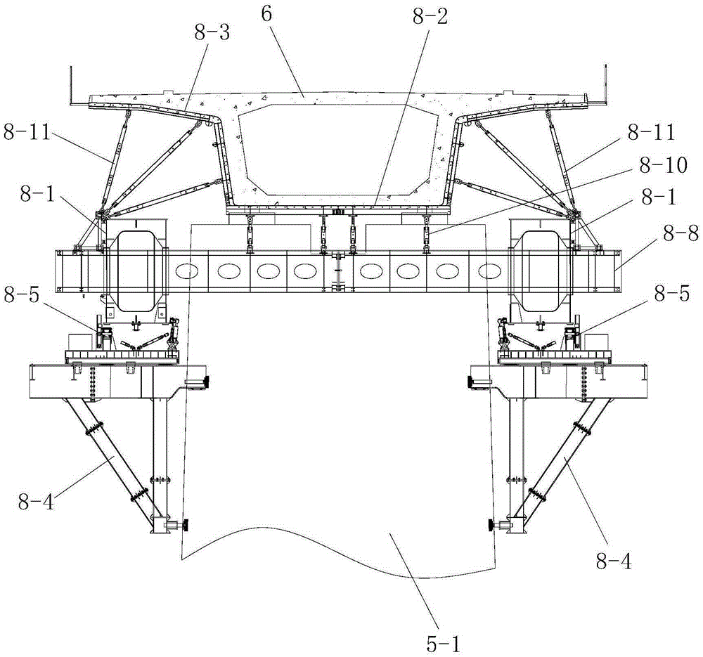 Method for integrally disassembling descending movable formwork bridging machine