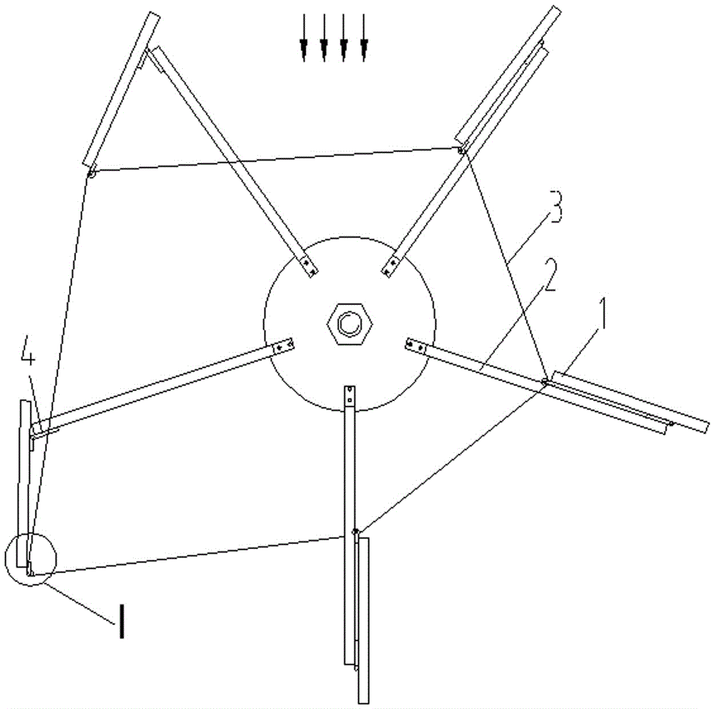 Vertical axis wind turbine which adjusts angles of blades through loop