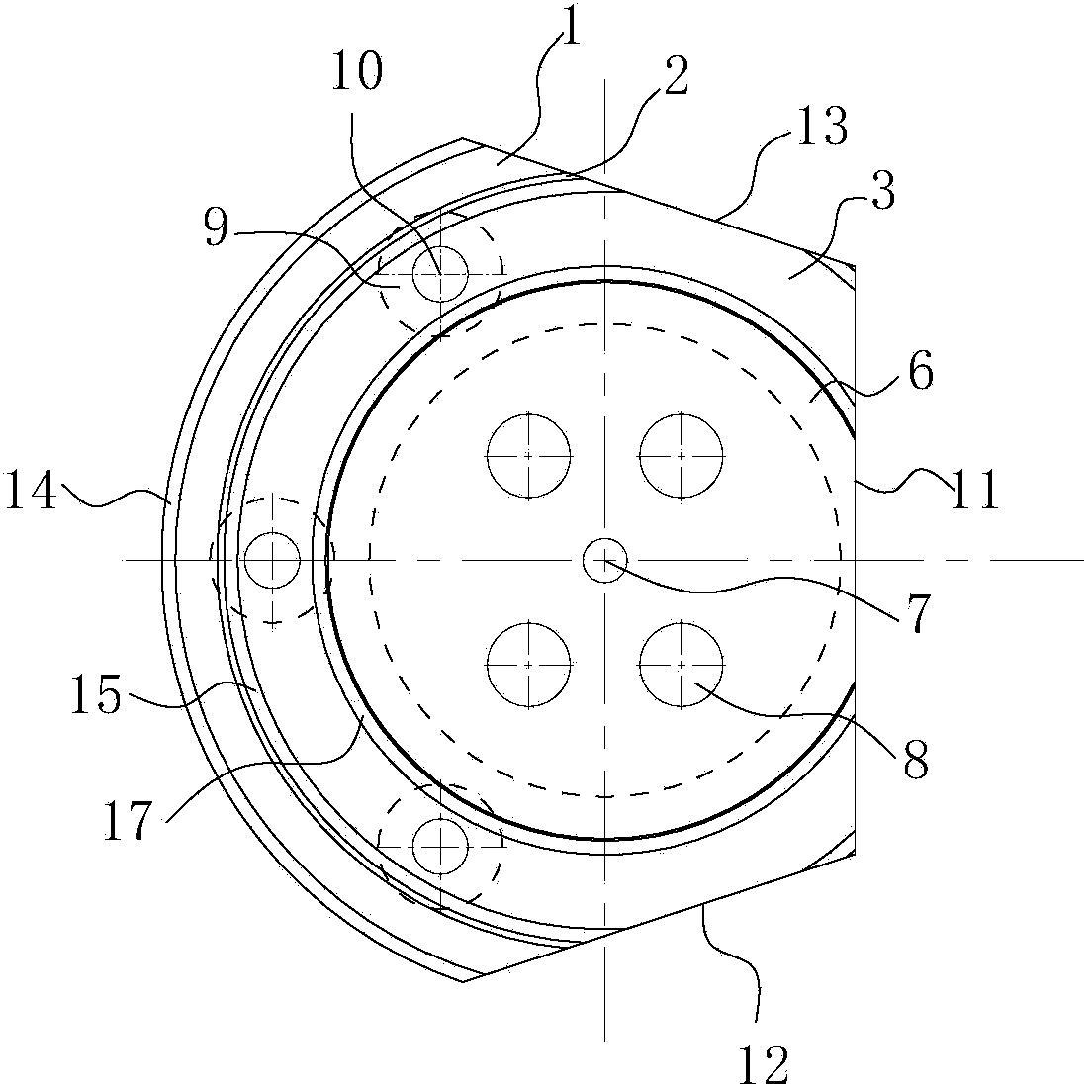 Female die for stamping of automobile parts and machining method thereof