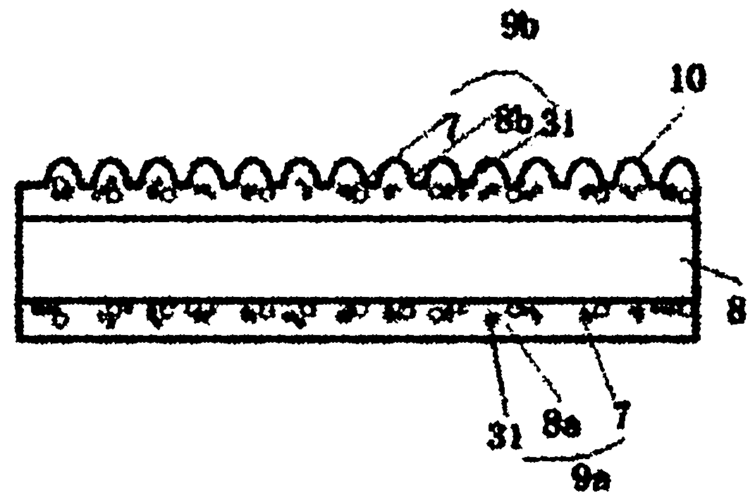 Diffusion plate of multilayered diffusion particle layer