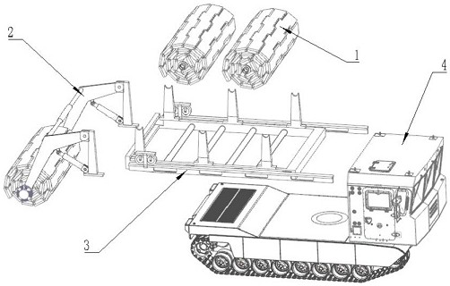 A bridge device for auxiliary transportation across ice