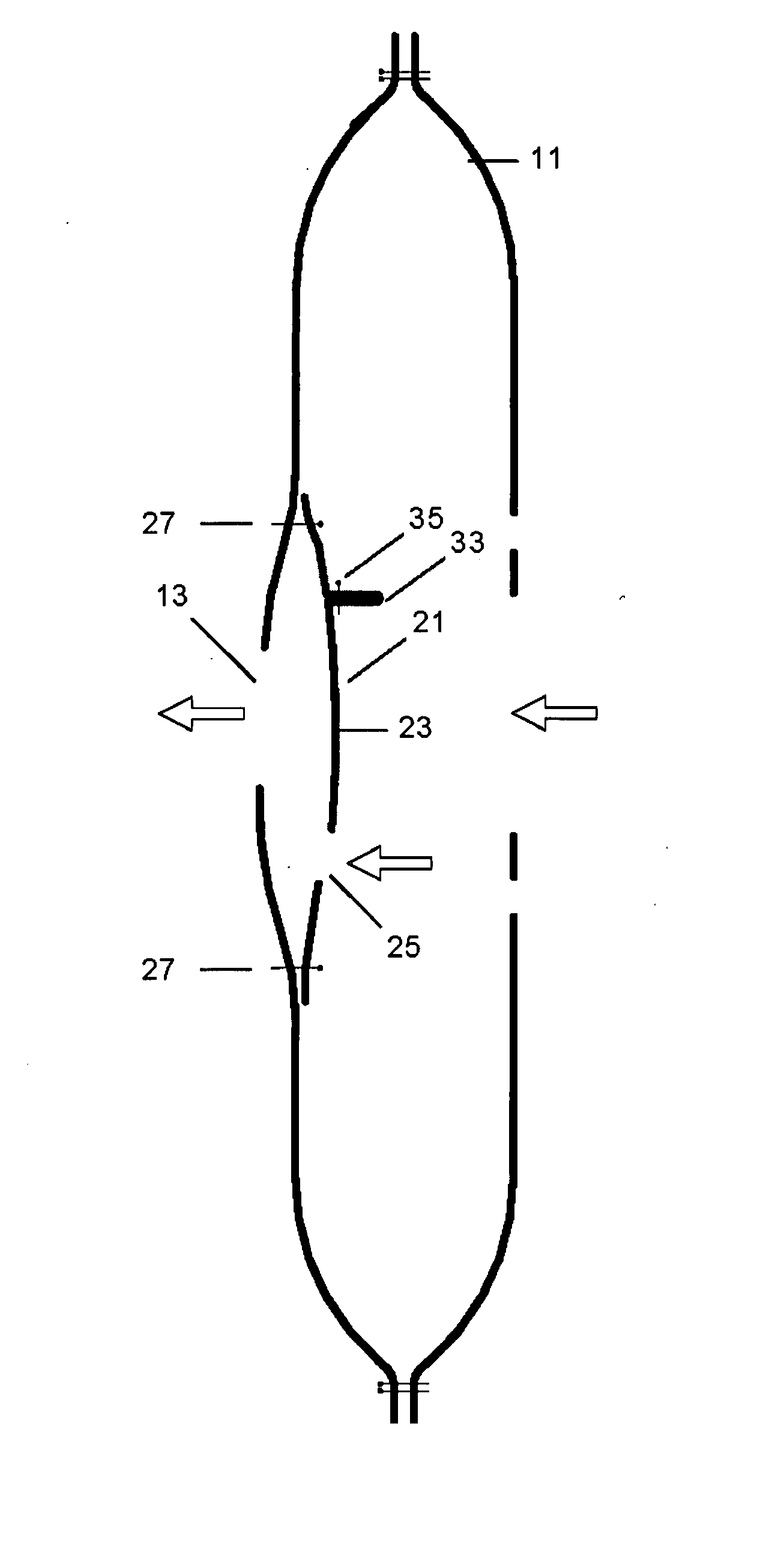 Airbag with an adaptatively closable vent device