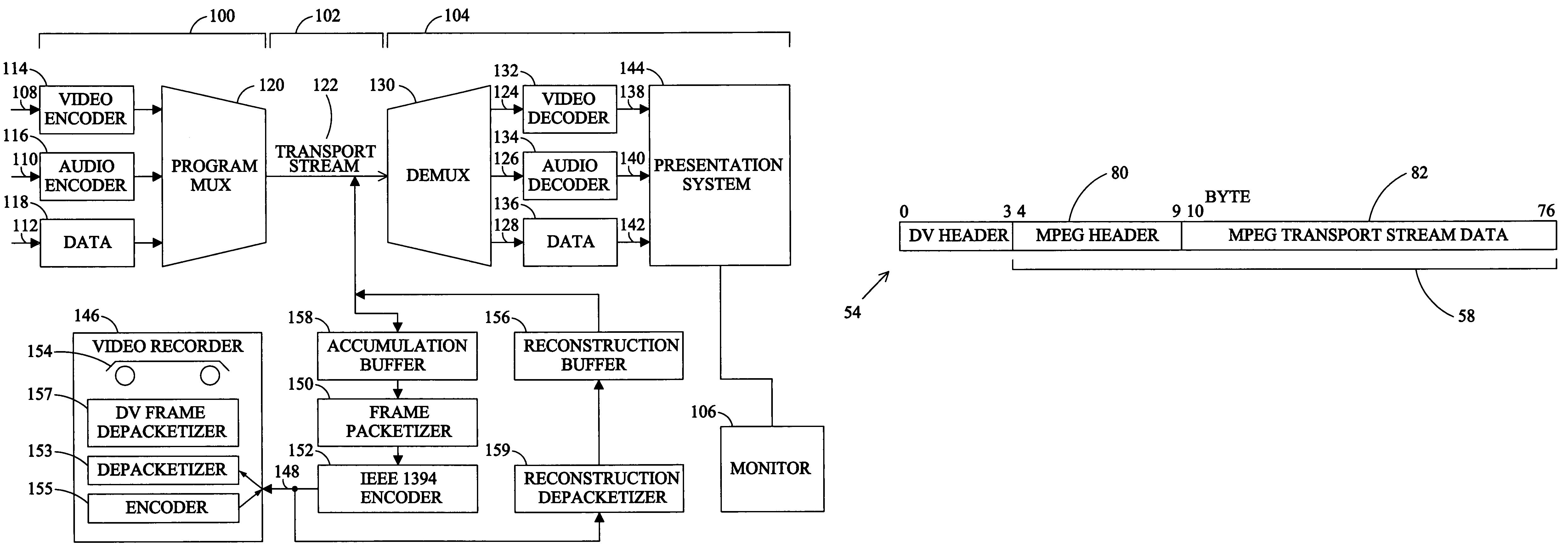 Method and apparatus for storing MPEG-2 transport streams using a conventional digital video recorder