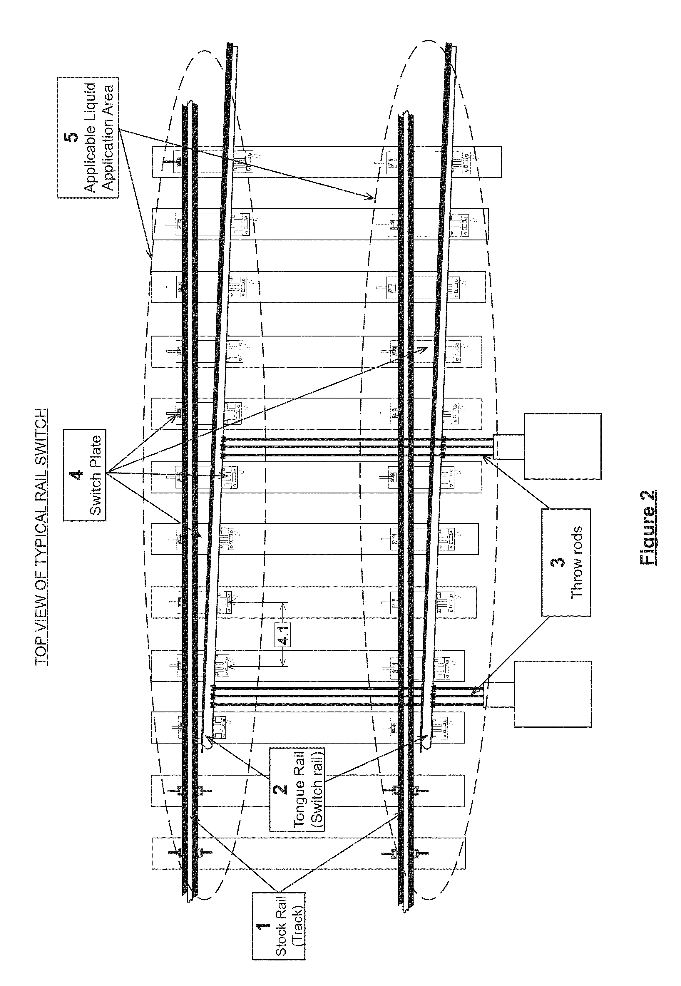 Perforated fluid dispensing hose or tube for the purpose of applying liquids and/or gases to railroad tracks including railroad switches, railroad crossings, bridge overheads and tunnel walls