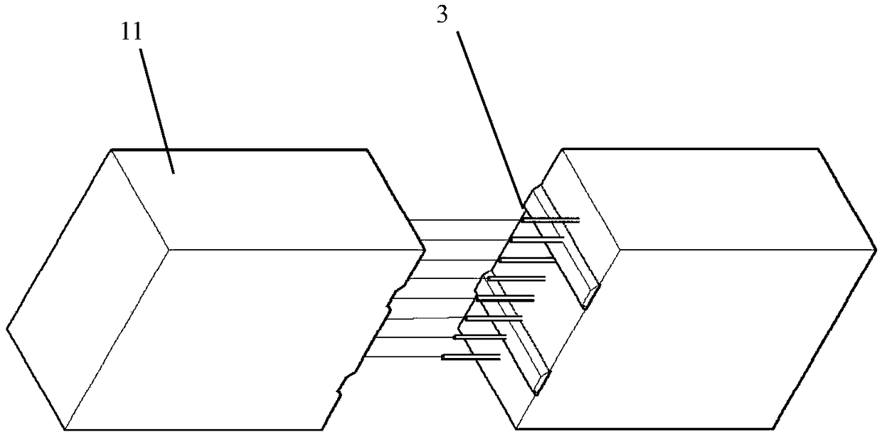 Segmental beam with horizontally distributed reinforcing bars