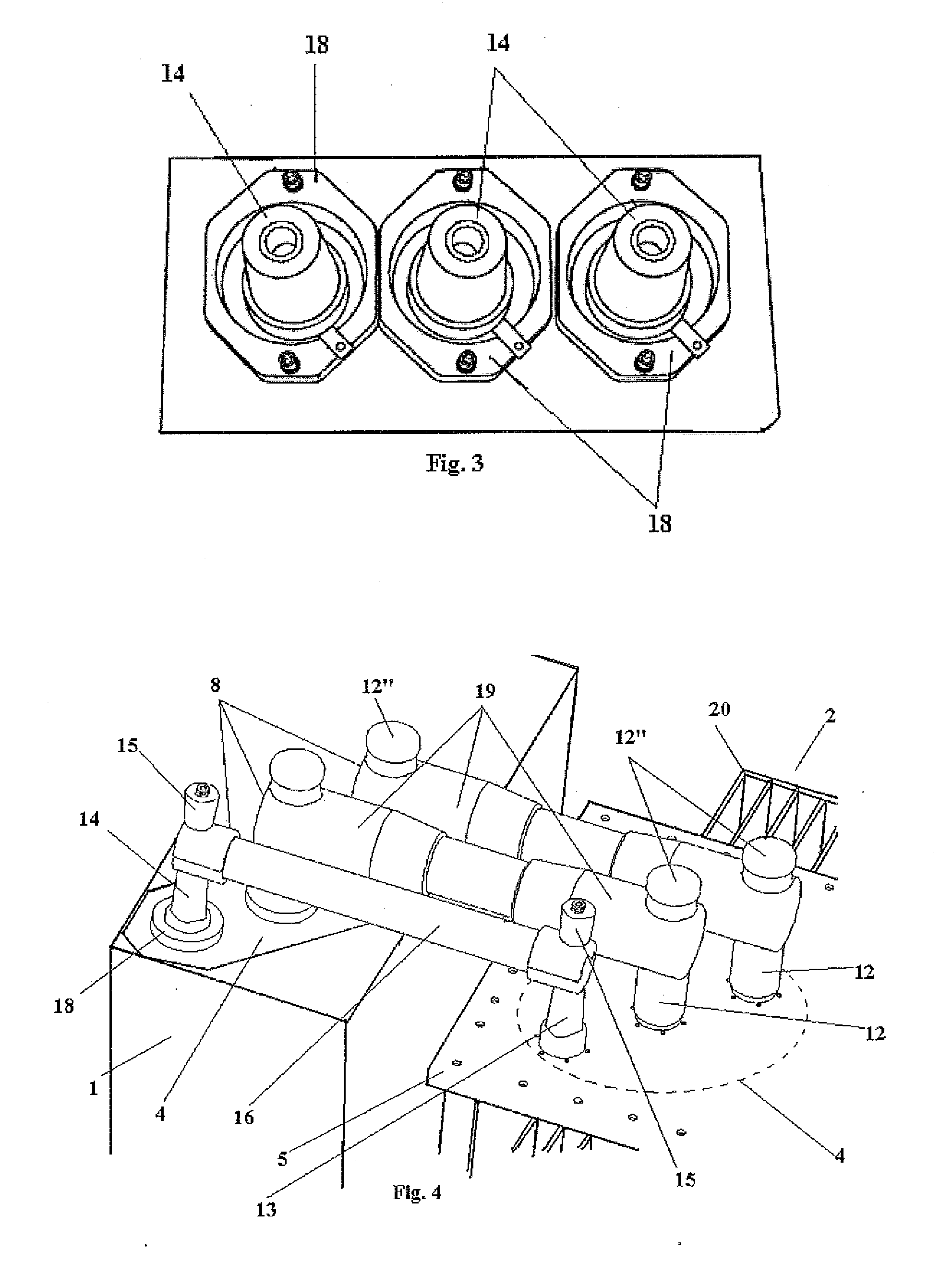 Connection device for transformer substation modules