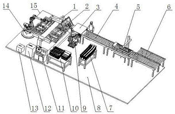 Automatic production line and method used for welding and milling door frame of railway vehicle