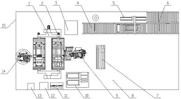 Automatic production line and method used for welding and milling door frame of railway vehicle