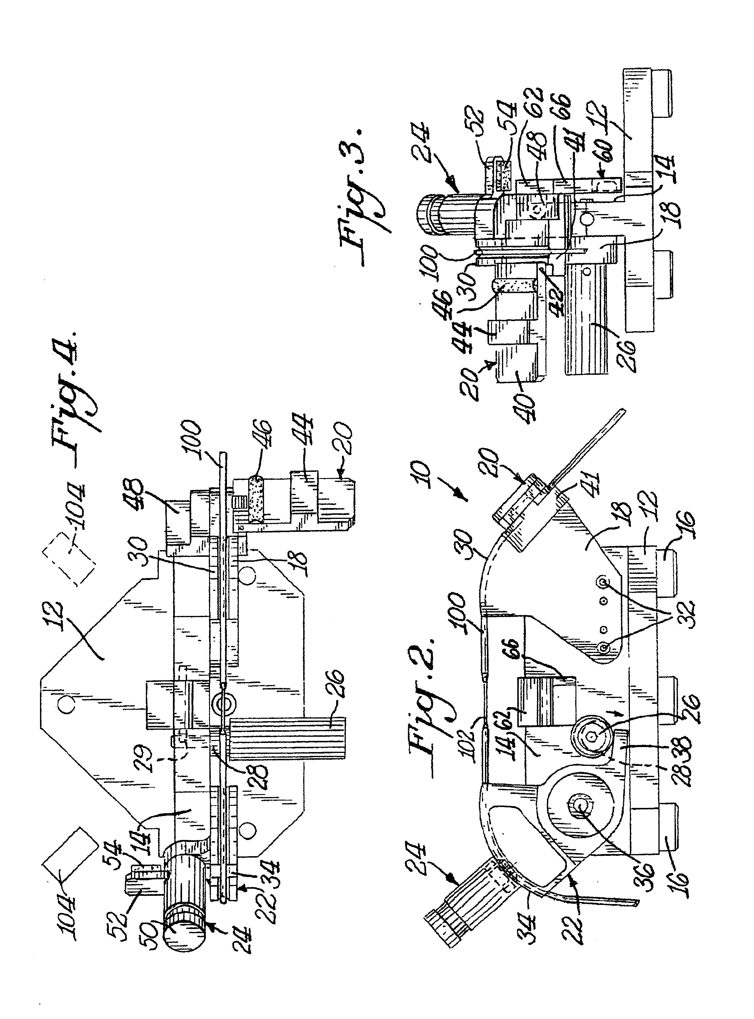 Method for tensioning and positioning a fiber optic cable