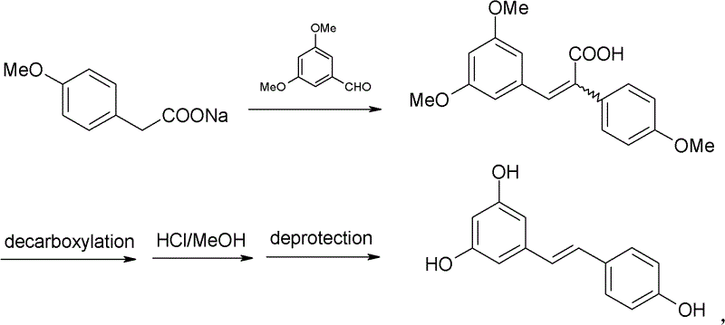 Process for synthesizing trimethoxyphenyl stilbene