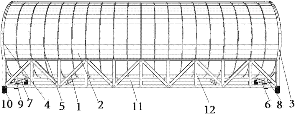 Large-span circular air-and-flue-gas duct system