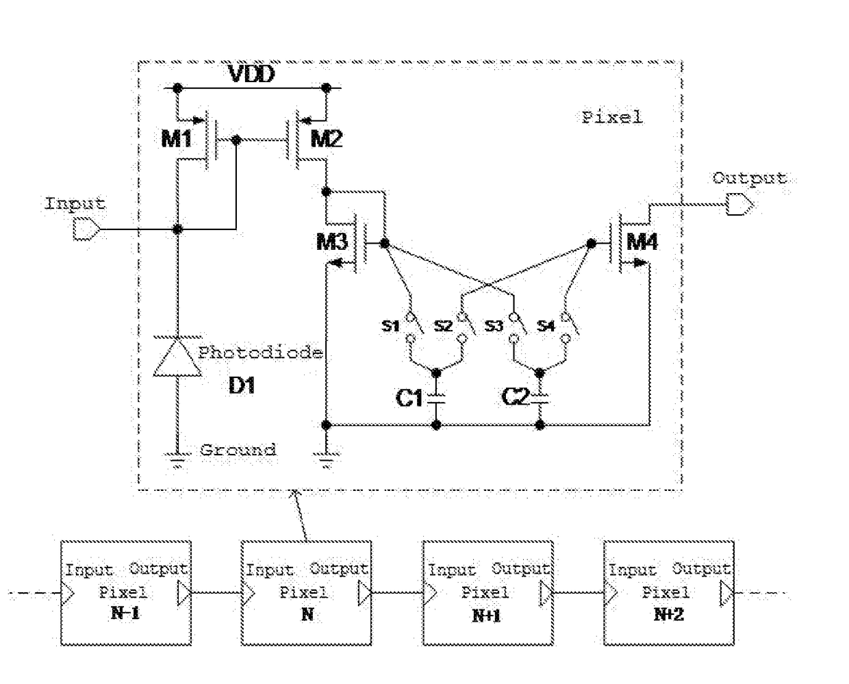 Current Accumulative Pixel Structure for CMOS-TDI image sensor