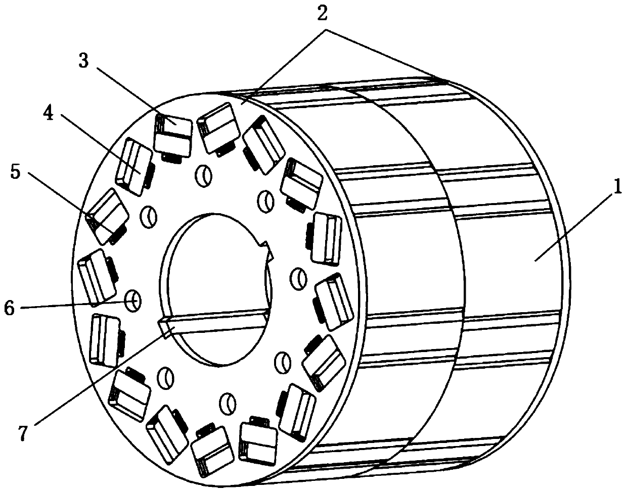 Flux-adjustable magnet vane structure for permanent magnet motor rotor