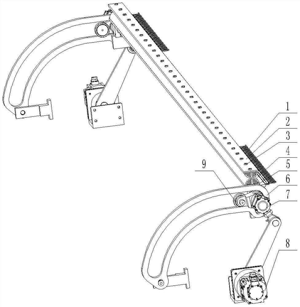 An anti-bending device for super-long beams without support in the middle