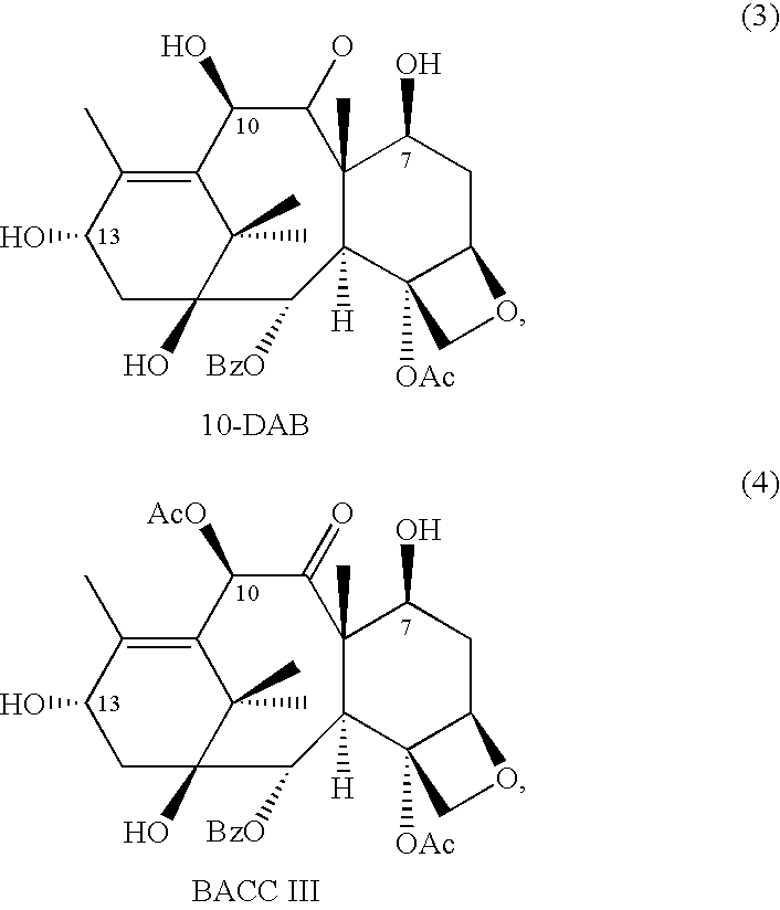 Semi-synthesis and isolation of taxane intermediates from a mixture of taxanes