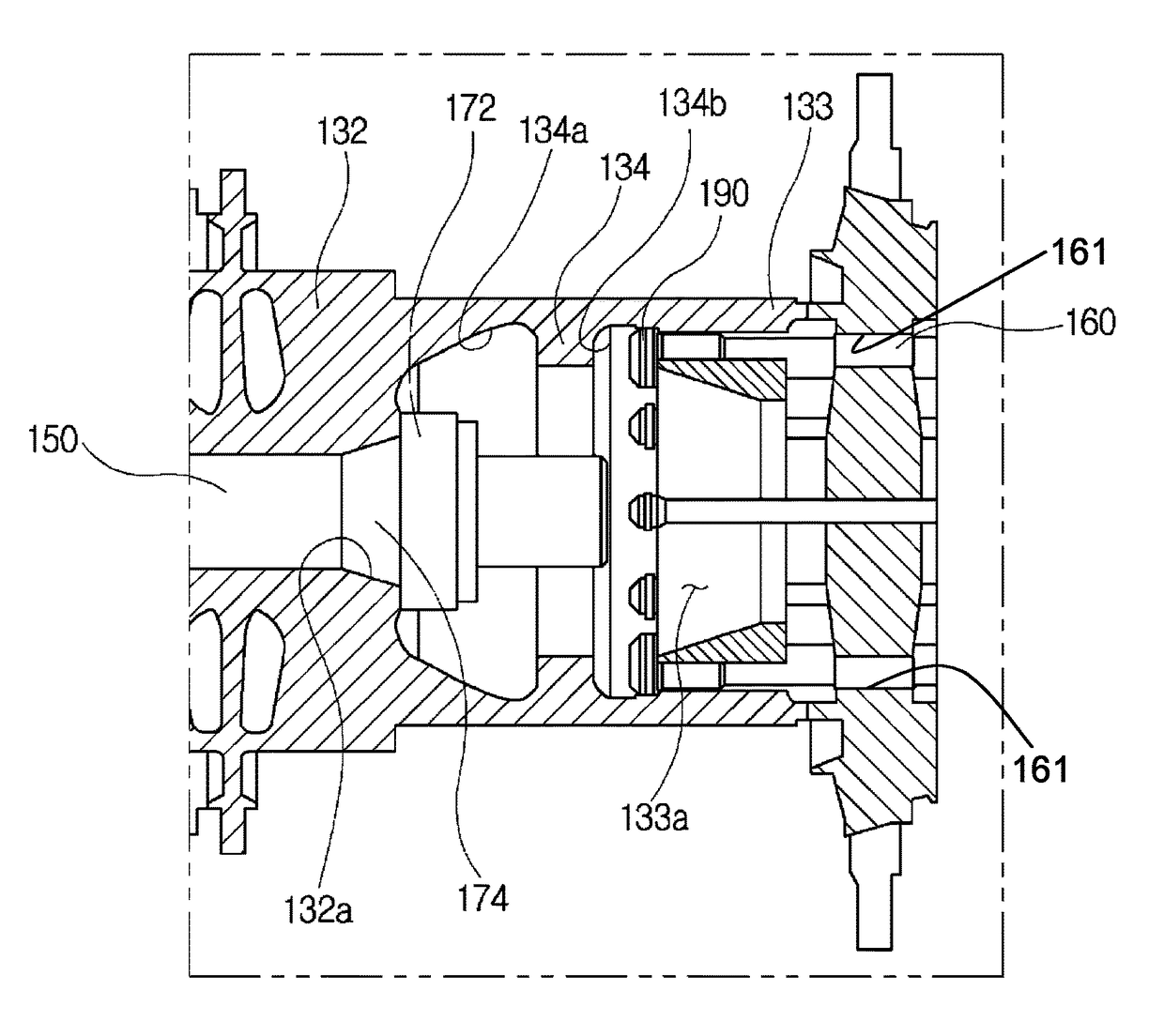 Gas turbine with plurality of tie rods and method of assembling the same