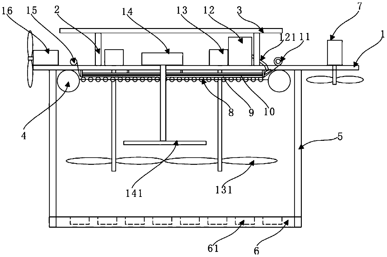 A treatment device and method for oil-loving bacteria to degrade residual oil