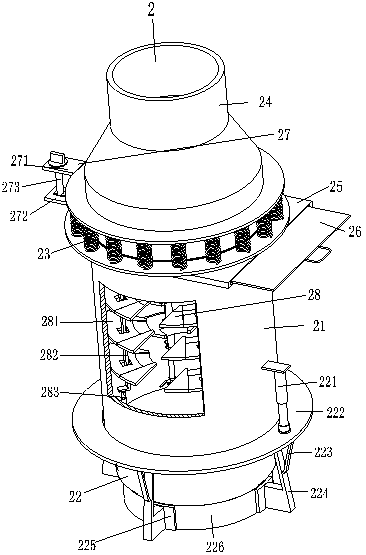 Combine harvester grain unloading device