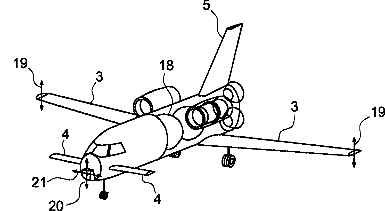 Aircraft with hybrid aerodynamic and space flight, and associated flight control method