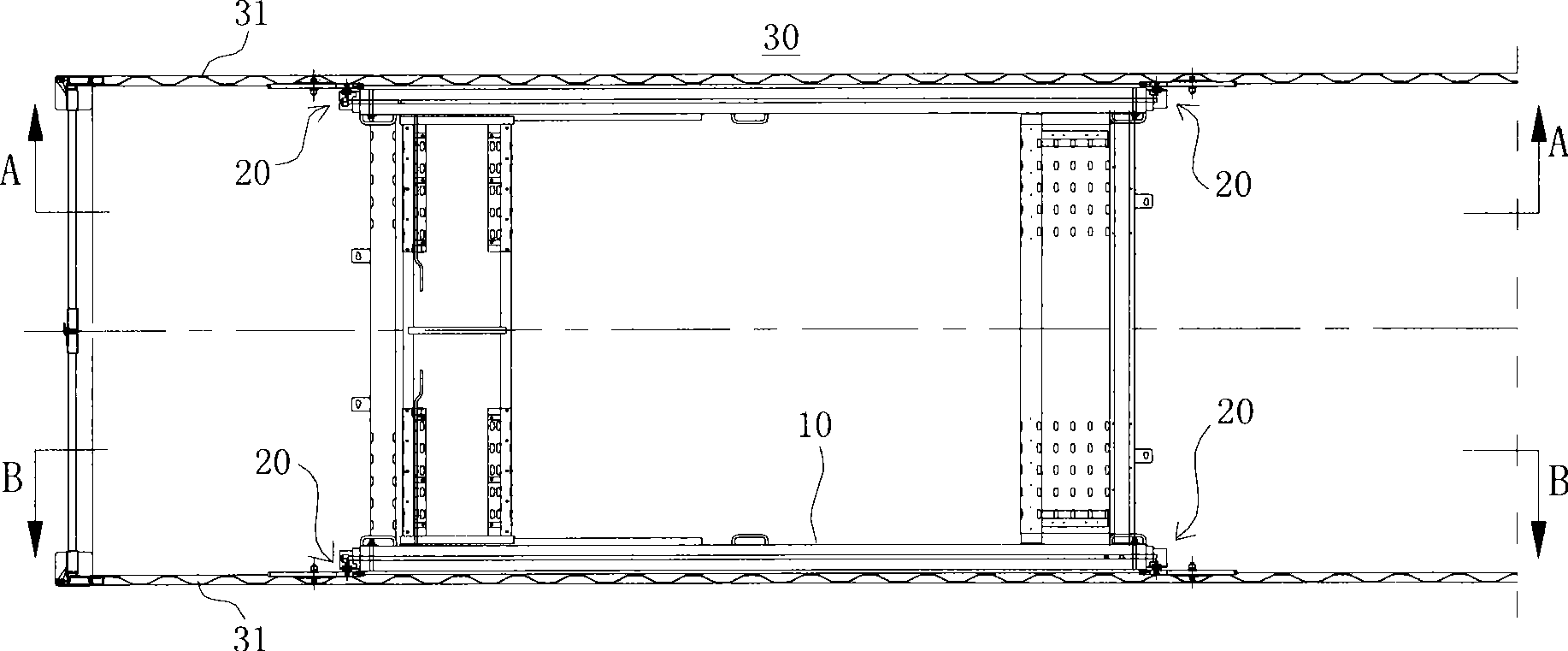 Rigid fastening mechanism for mobile transport vehicle frame