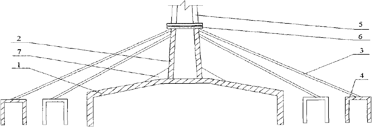 At-sea wind generation unit foundation formed by barrel type foundation and mooring rope anchor