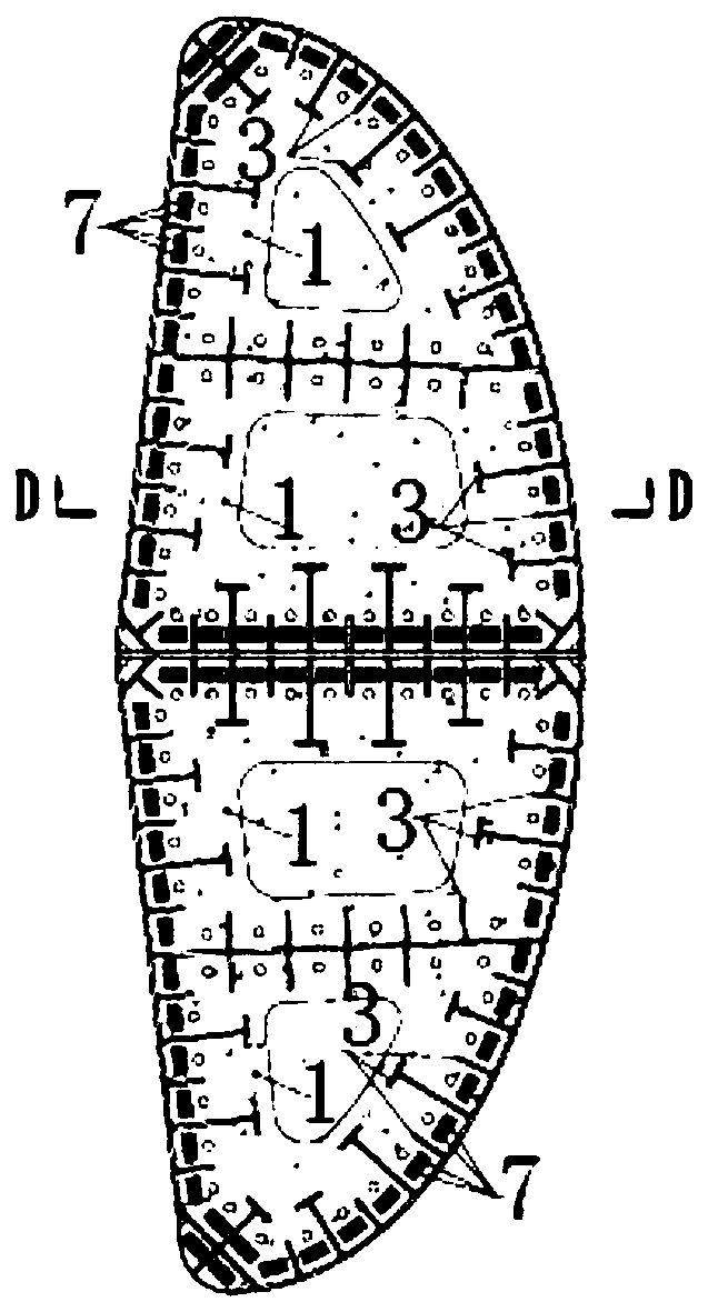 Equal-section steel concrete combined double-layer bearing plate force-transmitting anchoring structure