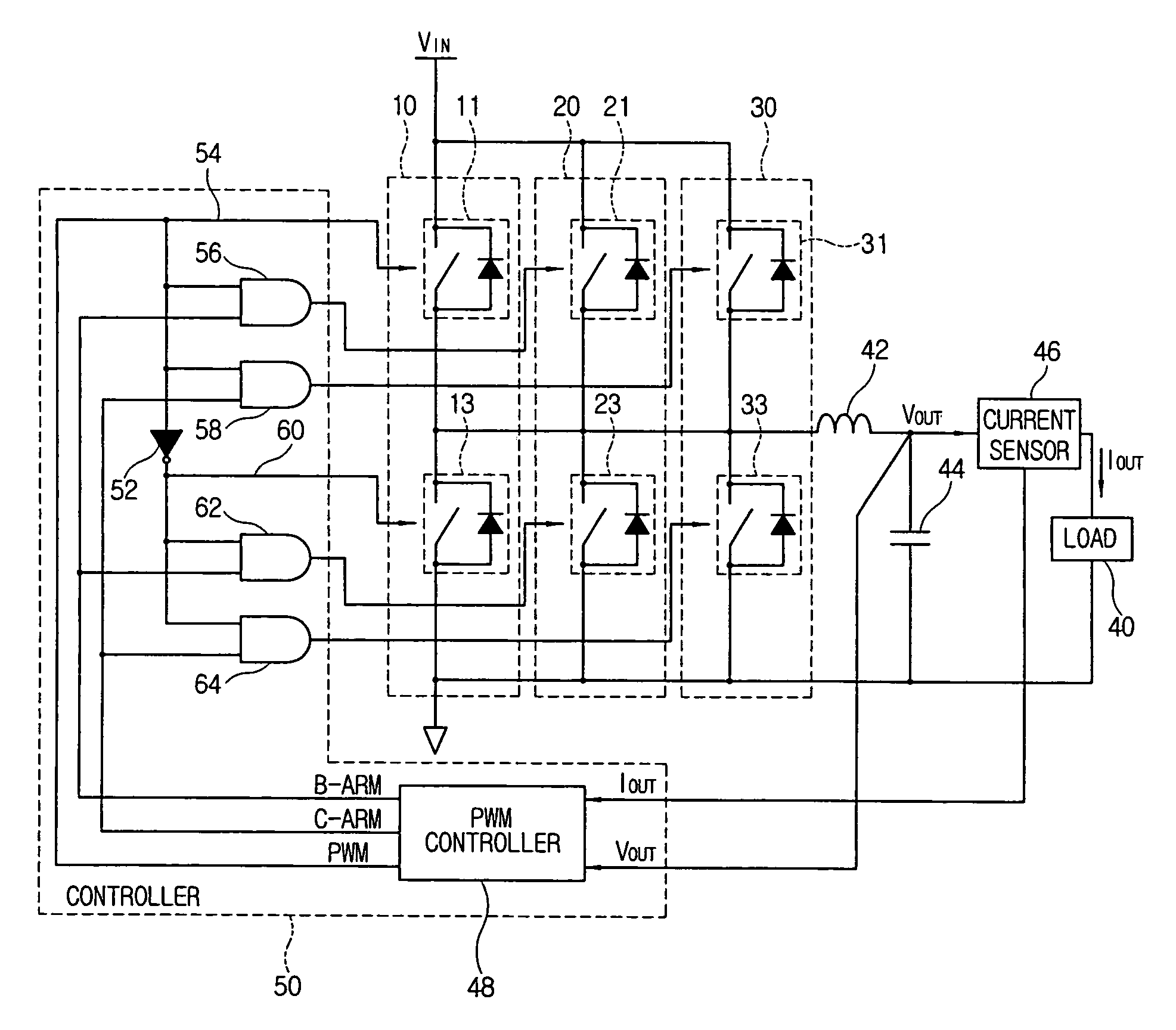 DC-DC converter with load intensity control method
