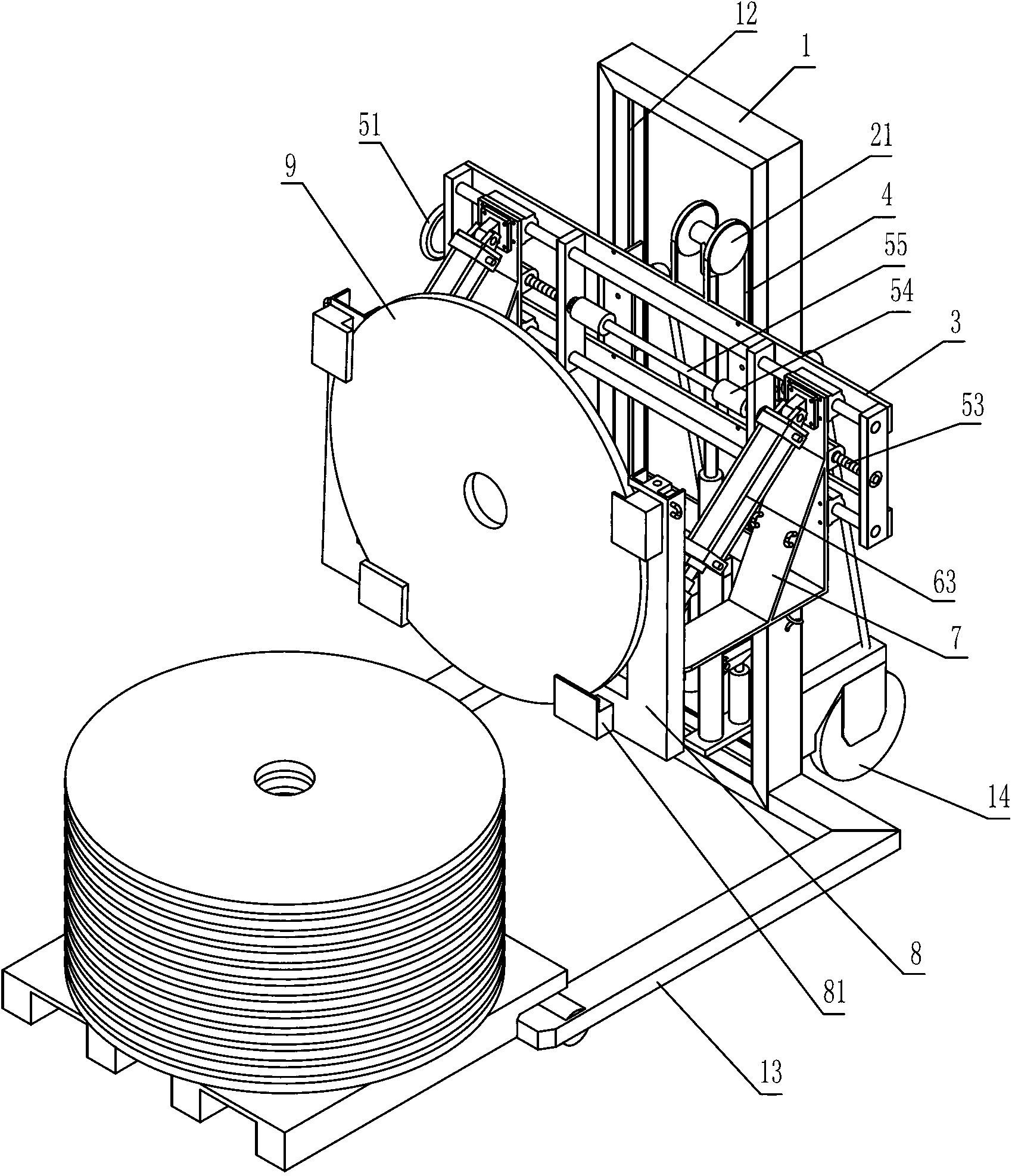 Optical cable metal belt moving vehicle