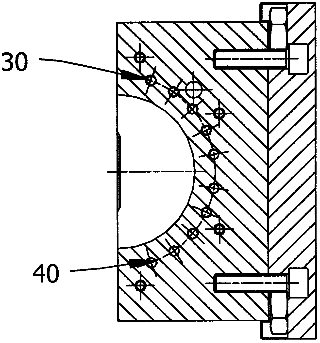 Mould structure of horizontal rotary bottle blowing machine