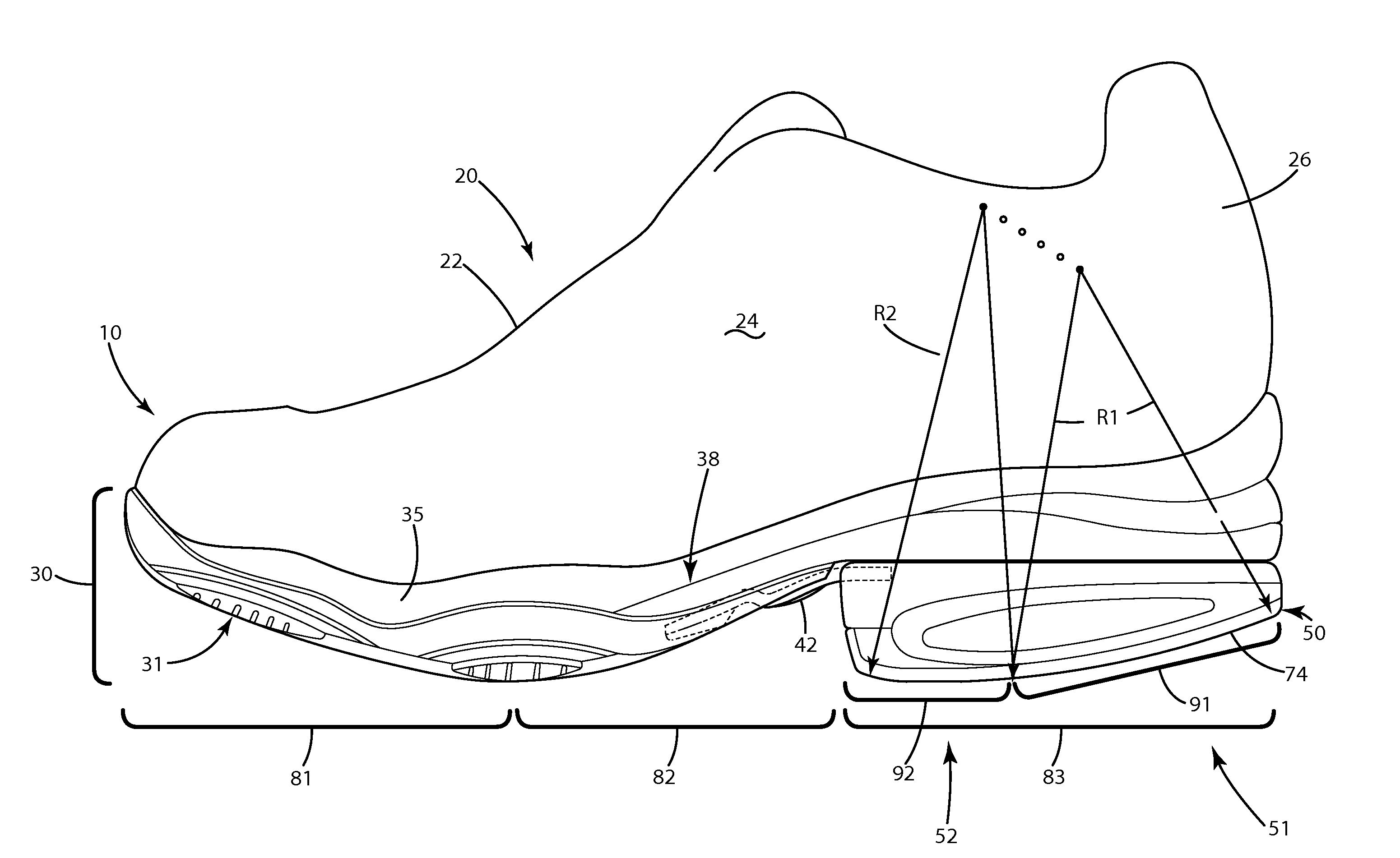 Adjustable footwear sole construction and related methods of use