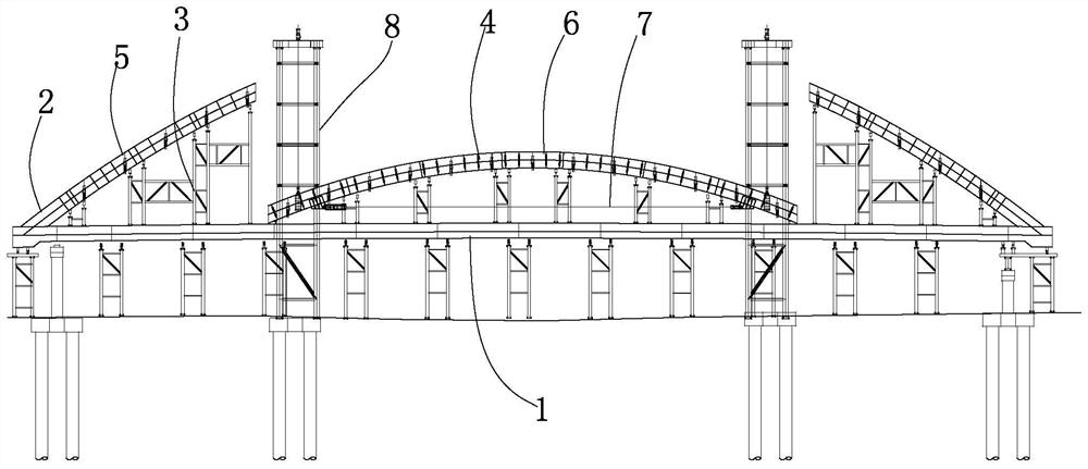 Lifting closure construction method for arch ribs of arch bridge