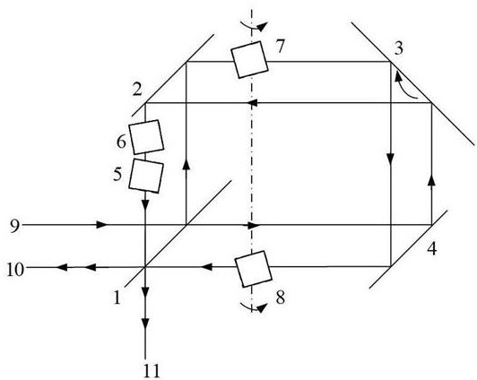 Quadrilateral common-path time modulation interference spectrum imaging device and method