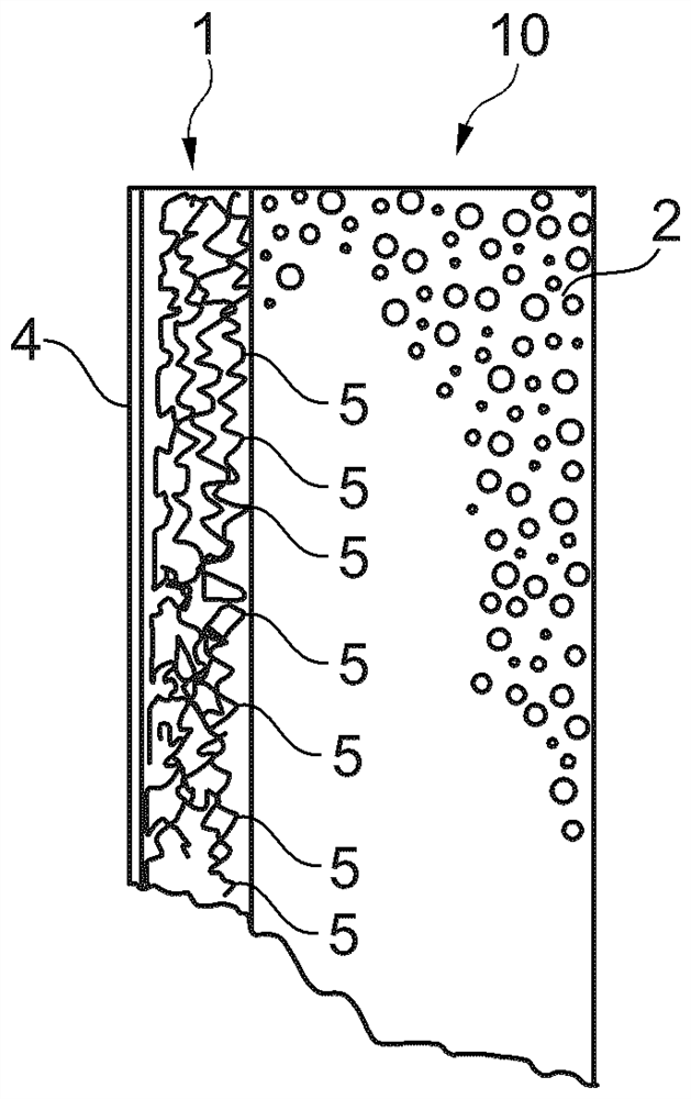 Composite material for heat or sound insulation and method for manufacturing such composite material