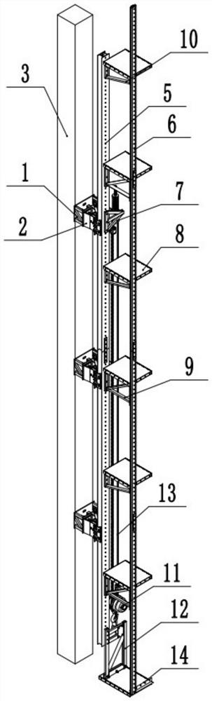 Climbing frame attachment structure suitable for decorative constructional column