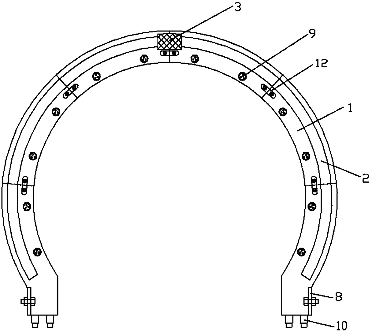 Supporting frame for tunnel detection equipment