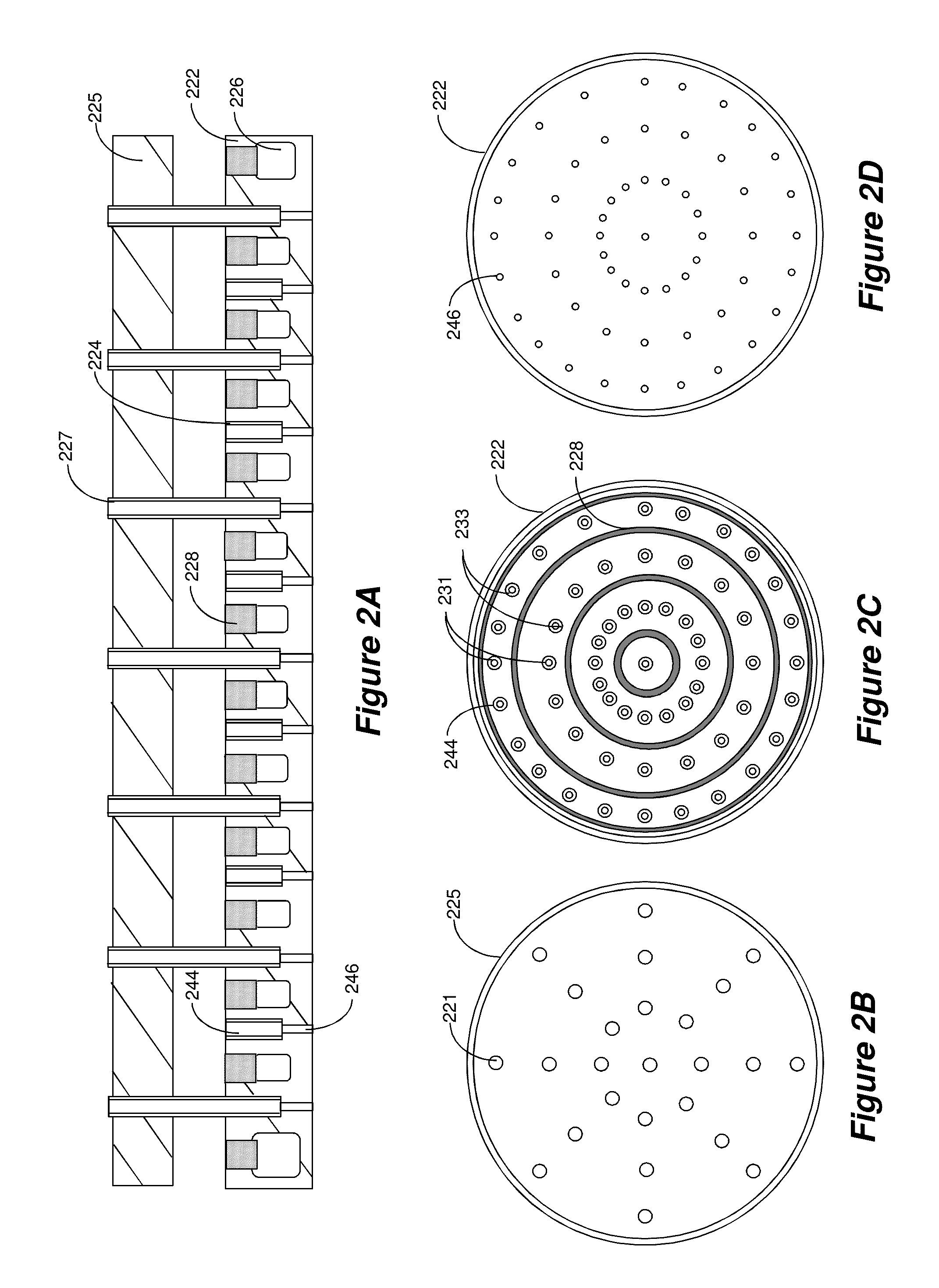 Fluid cooled showerhead with post injection mixing