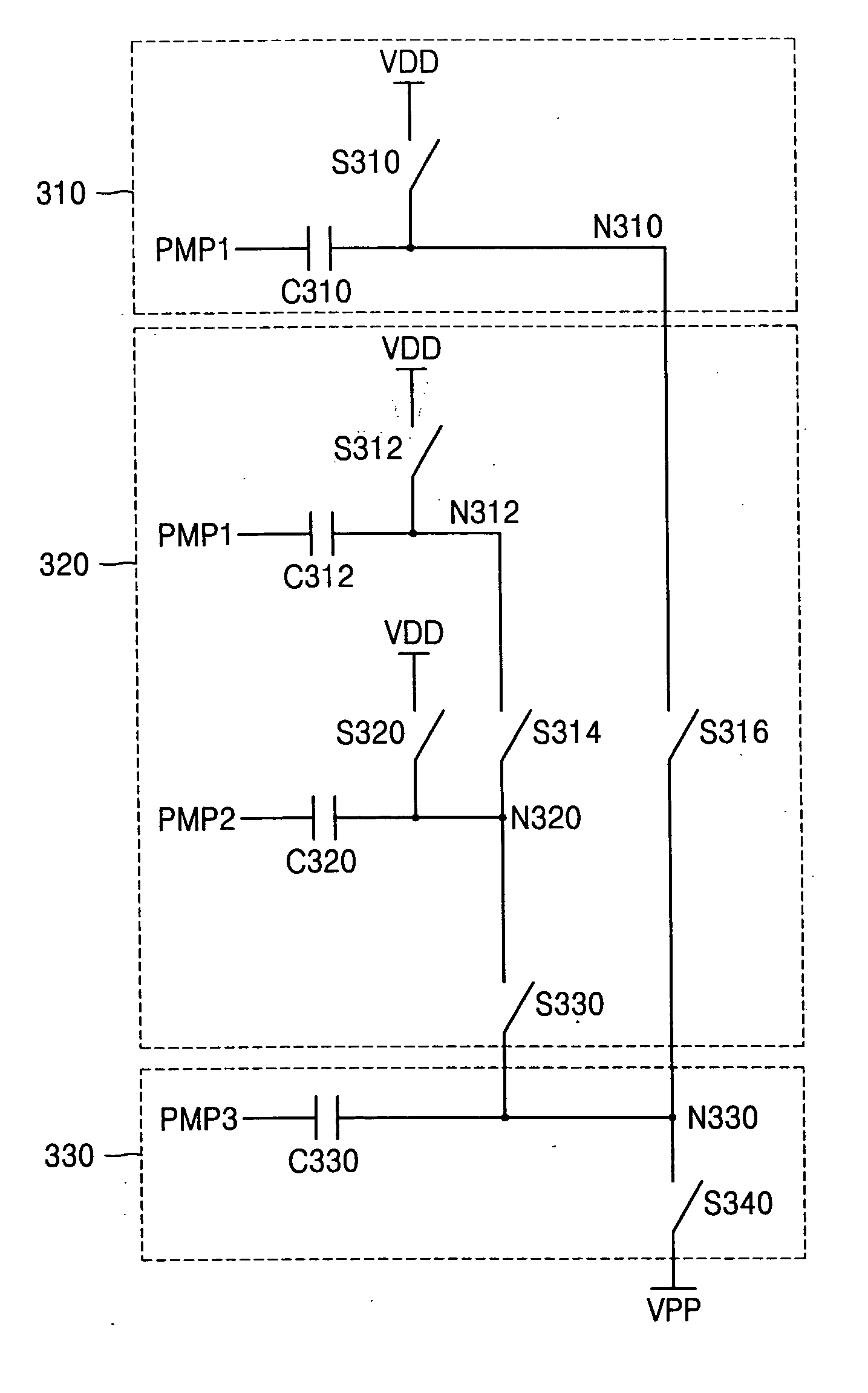 High voltage generating circuit preserving charge pumping efficiency