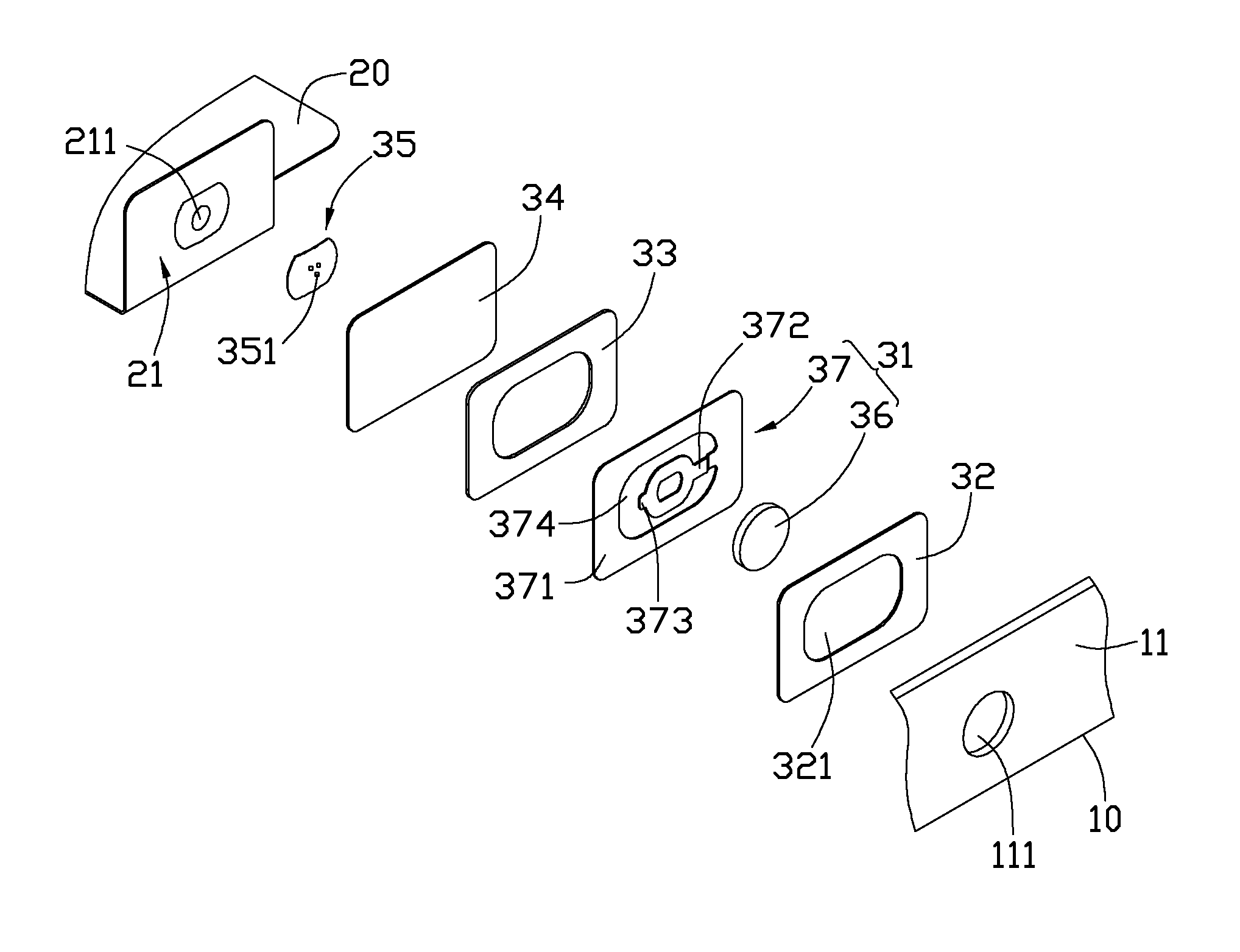 Electronic device having waterproof button