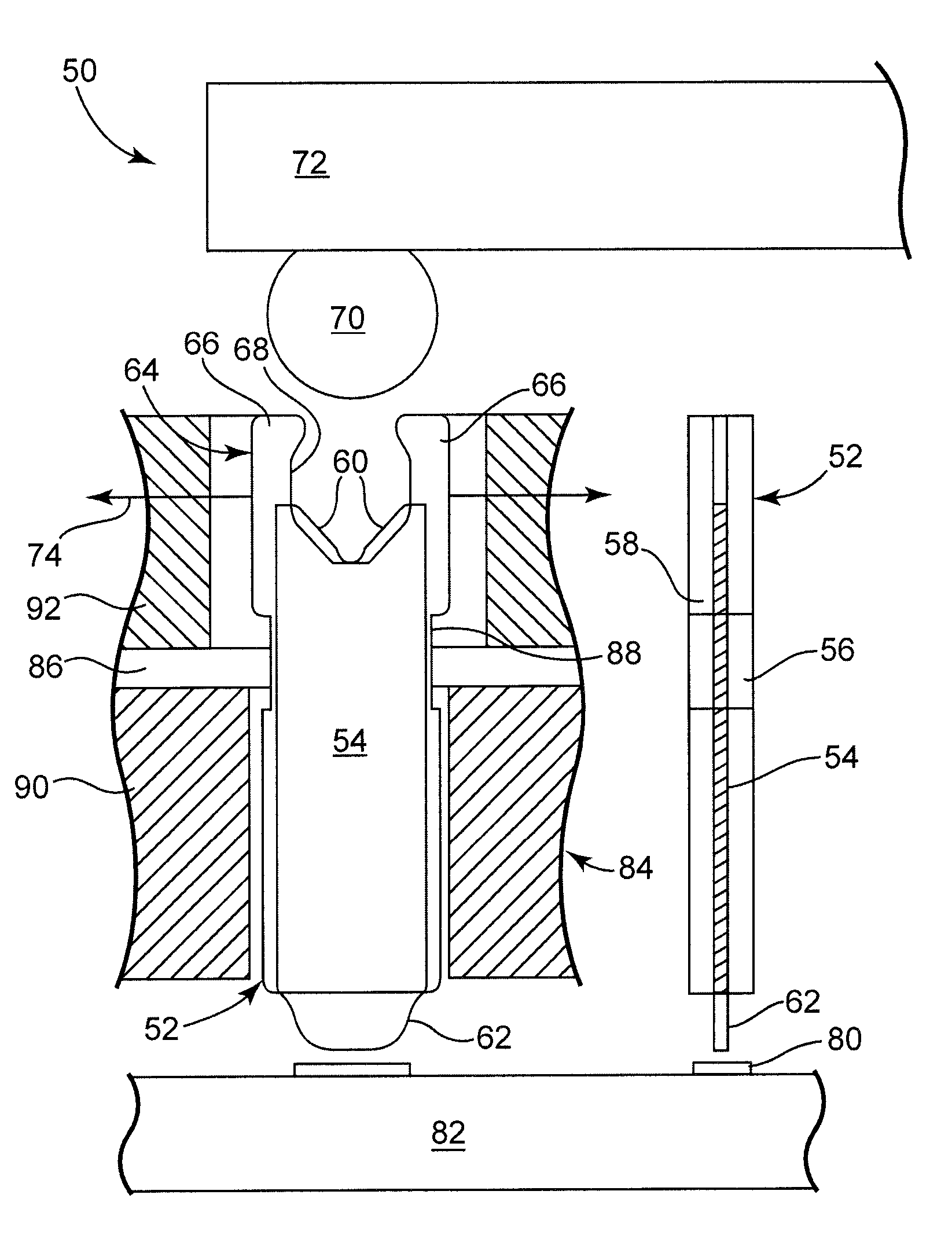 Composite contact for fine pitch electrical interconnect assembly