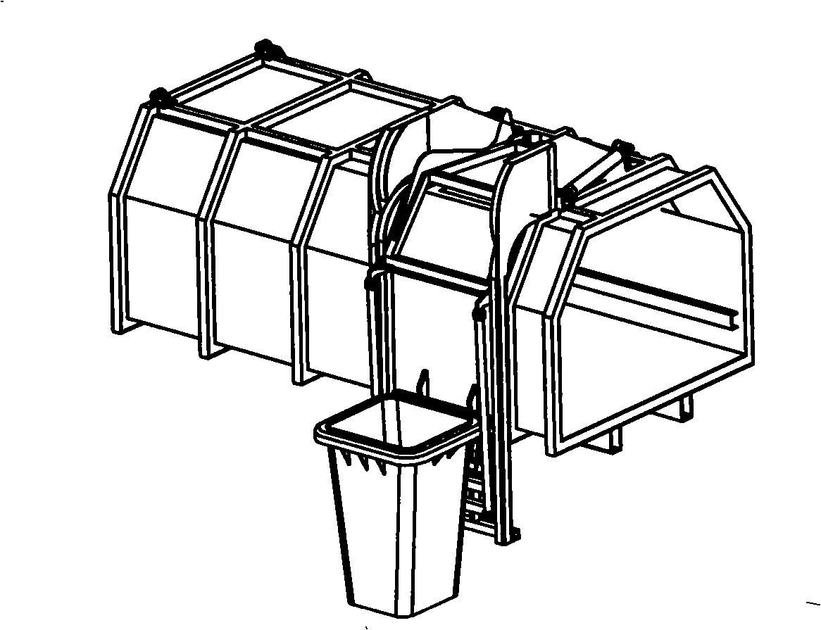 Turn-down device for refuse wagon