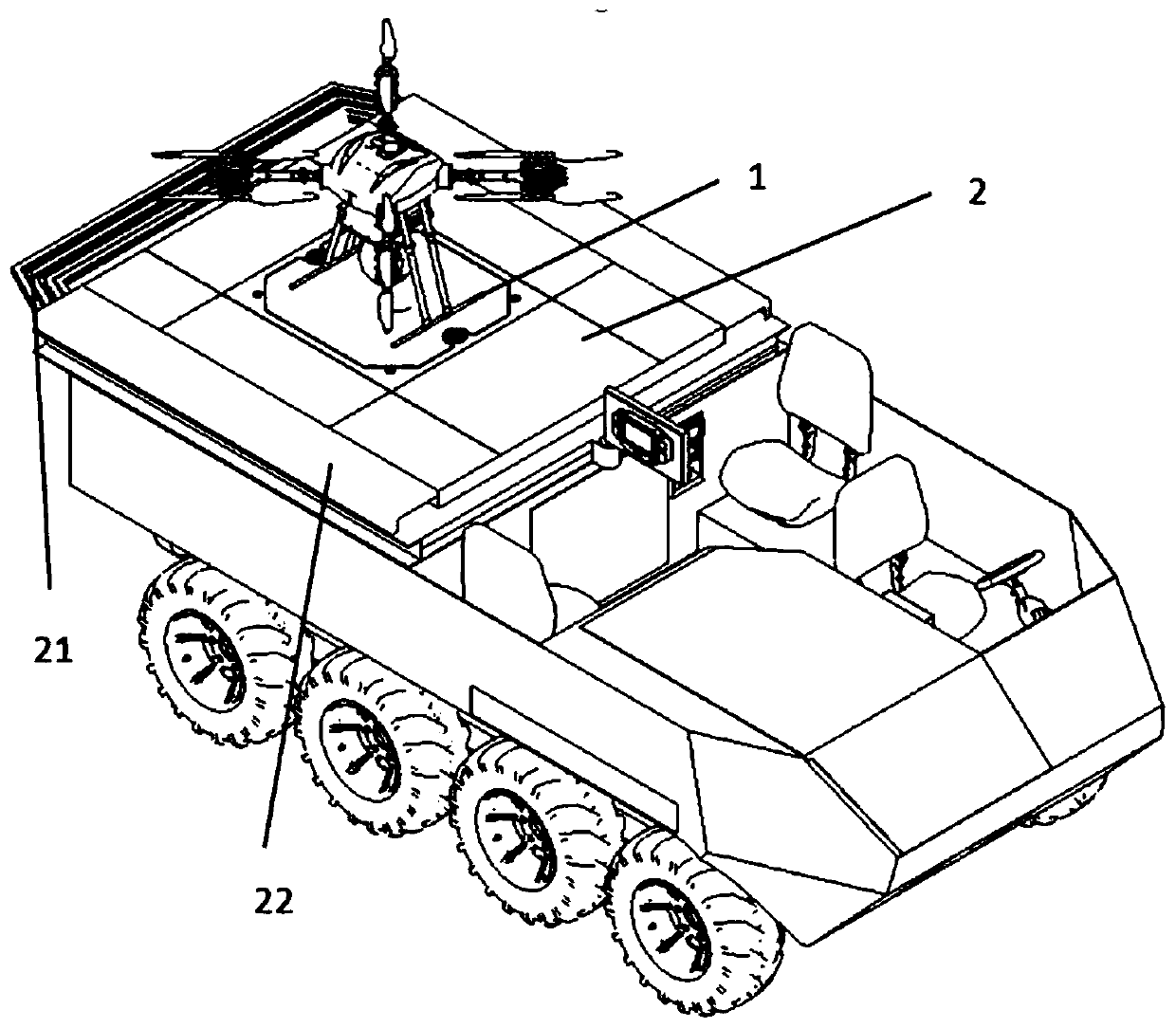 Automatic unfolding ground recovery platform for mooring unmanned aerial vehicle