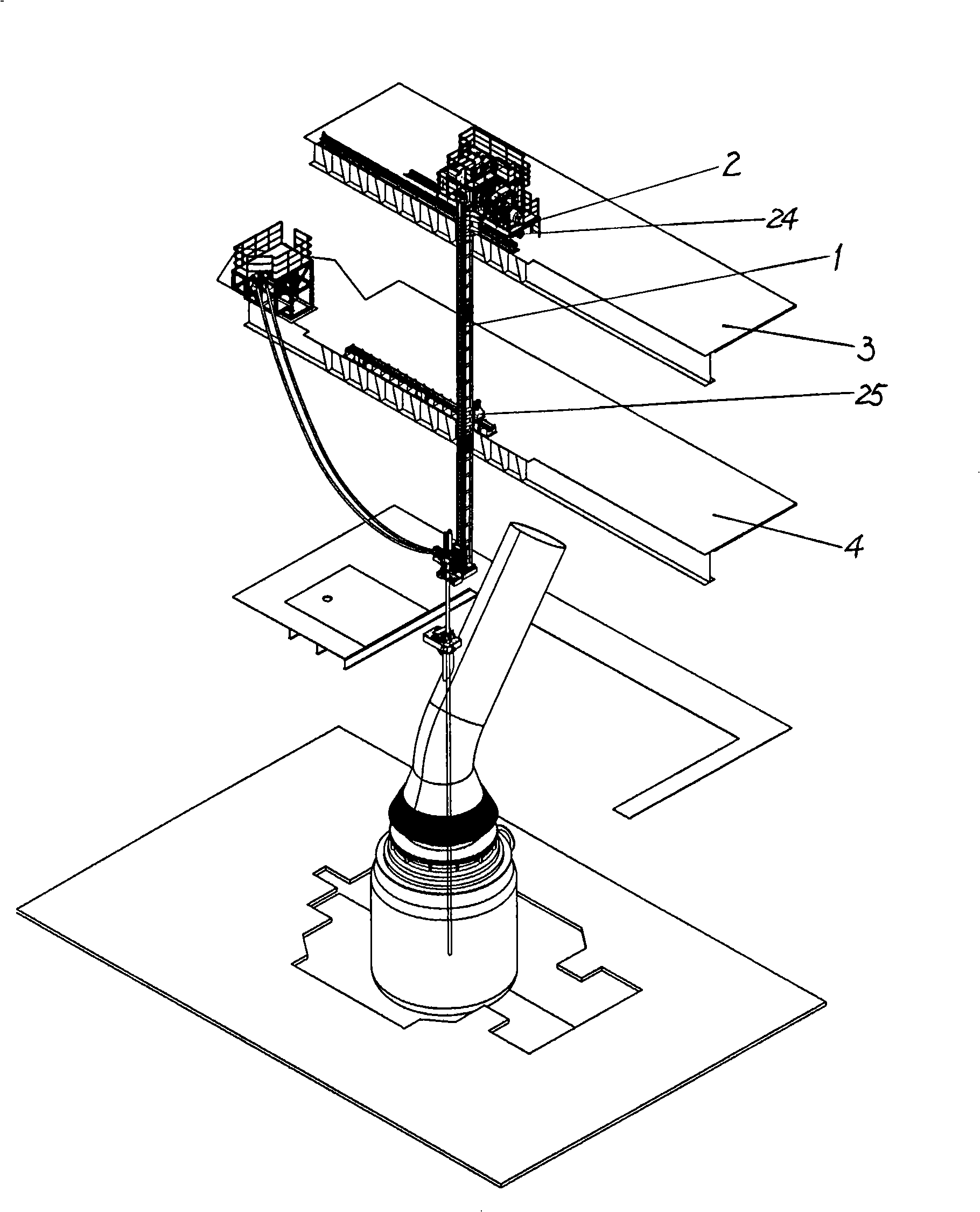 Cross sliding type sublance system