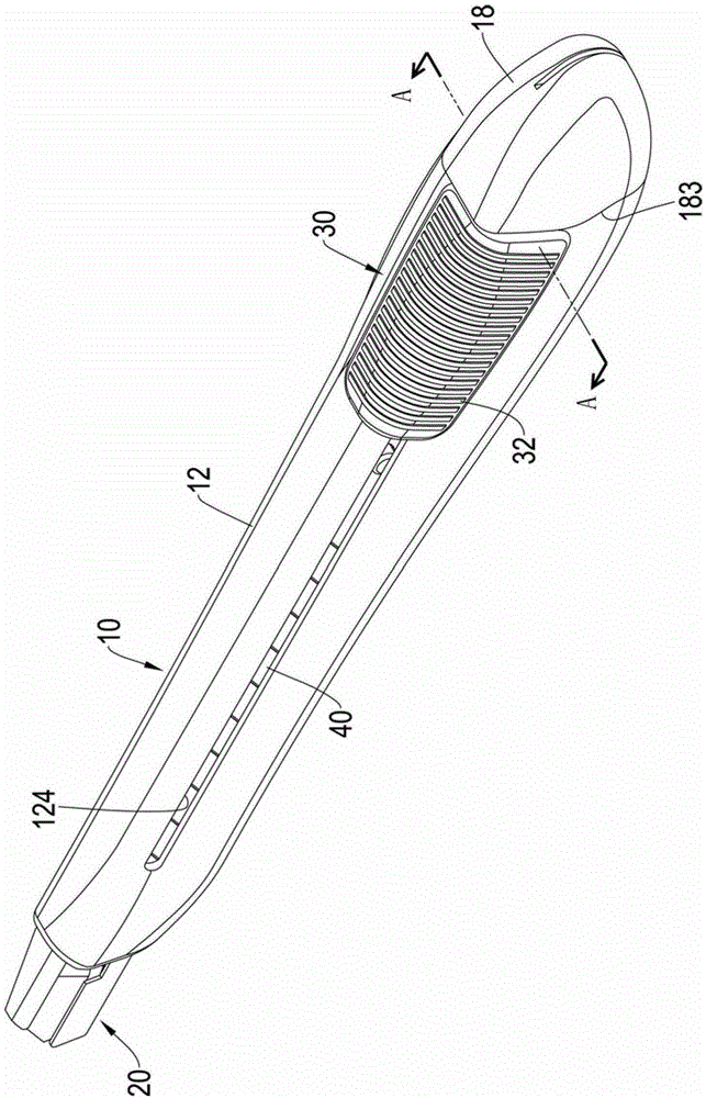 Two-way pushing utility knife and its adjusting device