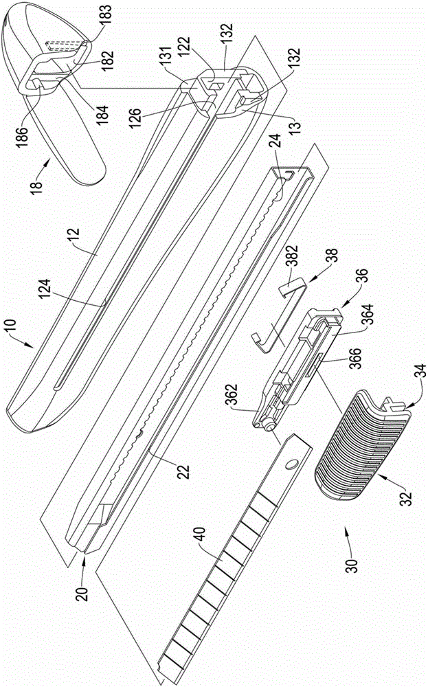 Two-way pushing utility knife and its adjusting device