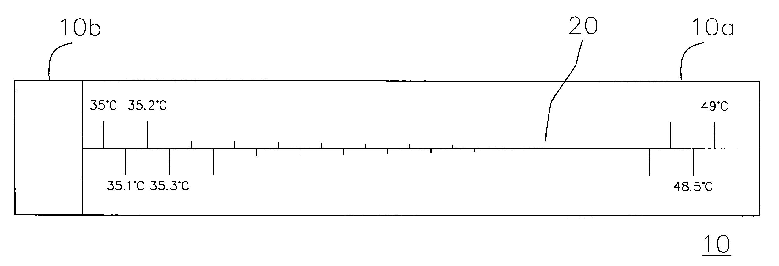 Temperature Indication Structure of a Non-Mercury Non-Electronic Clinical Thermometer