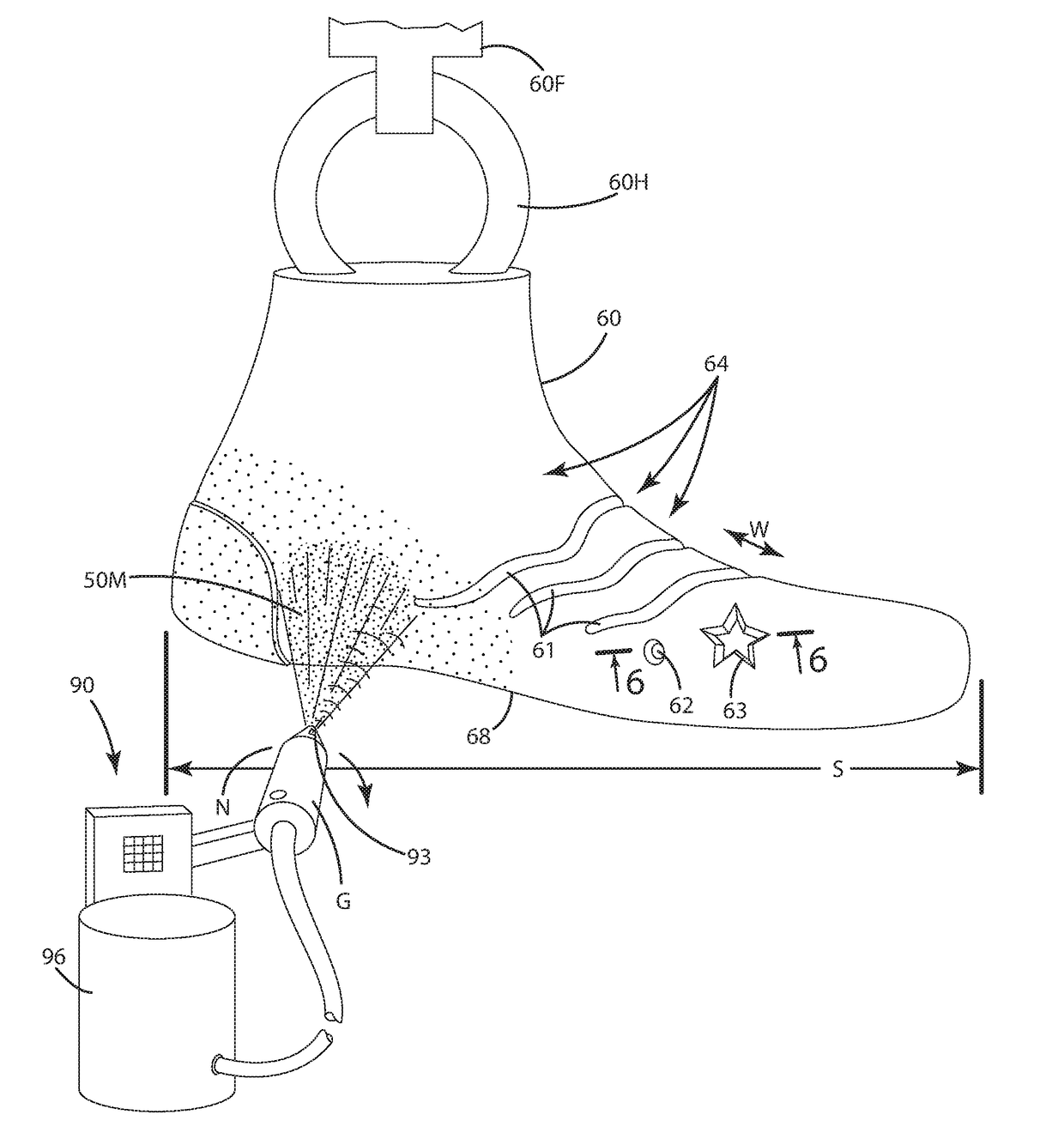 Method of manufacturing spray-on footwear