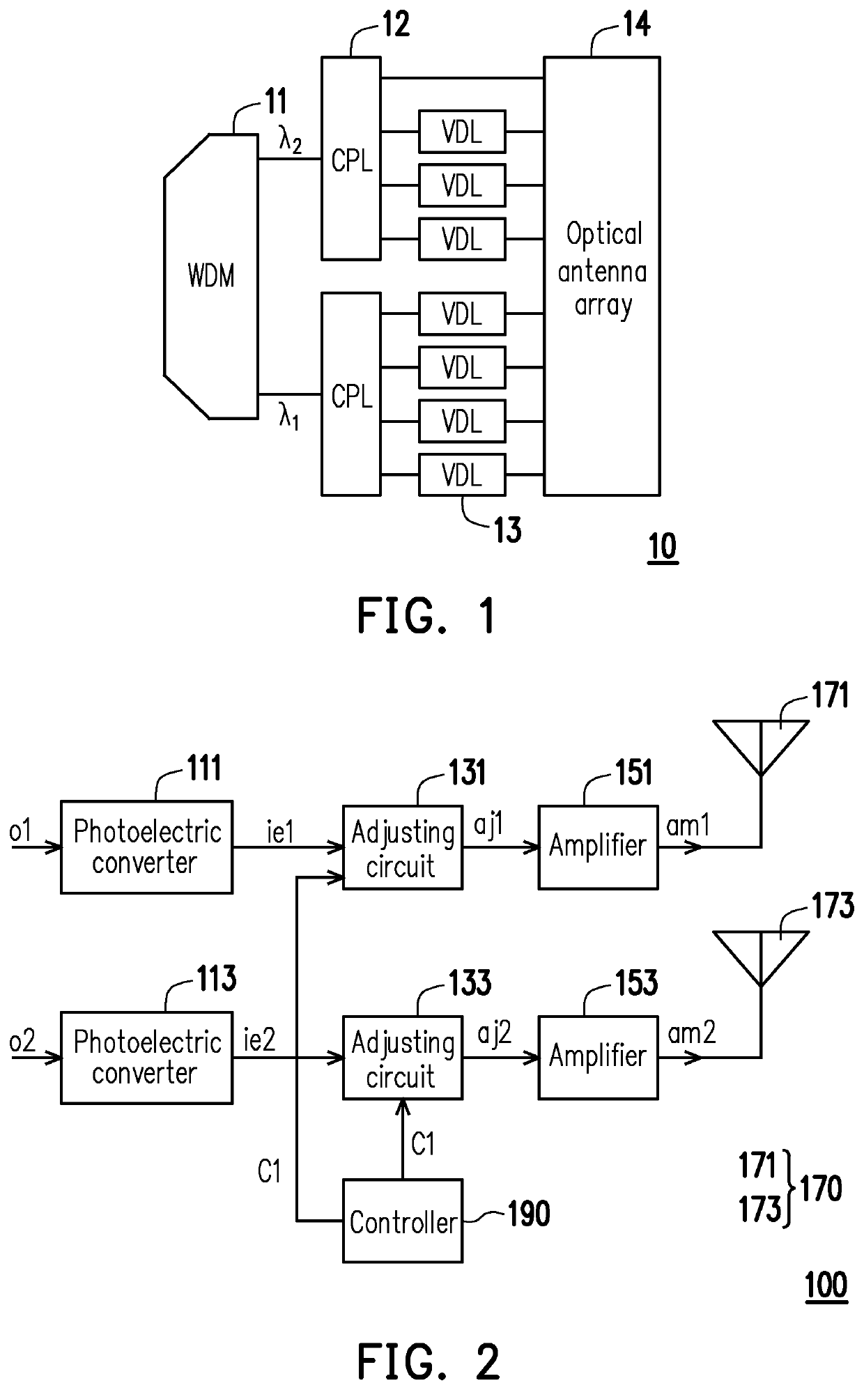 Optical and electrical hybrid beamforming transmitter, receiver, and signal processing method